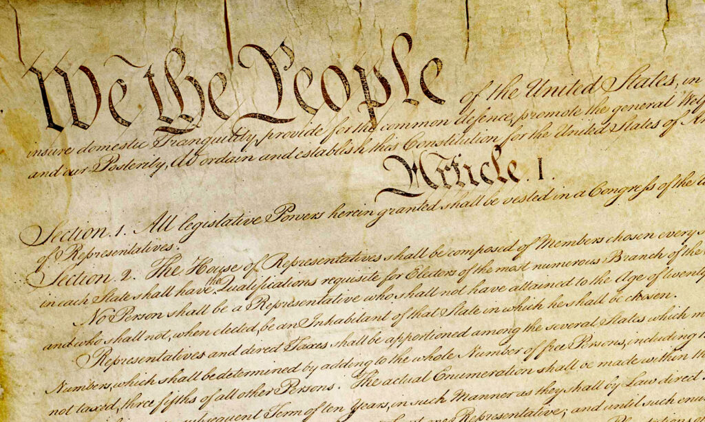 The opening page of the U.S. Constitution.