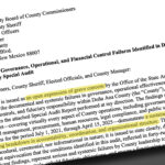 A screenshot of the beginning of state Auditor Joseph Maestas' letter to Doña Ana County.